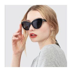 Le Specs Beautiful Stranger Sunglasses - Black w/ Rose Gold Trim